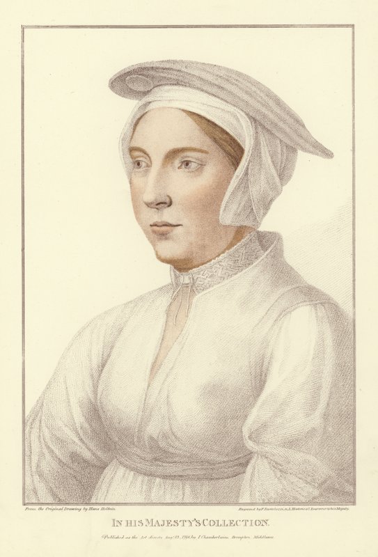 Anonym kvinne (akvatint) av Hans Holbein der Jüngere
