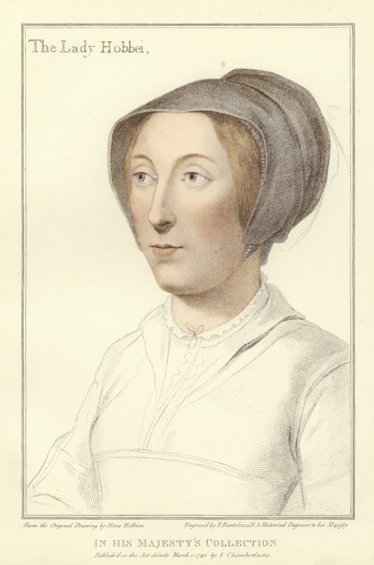 Elizabeth, The Lady Hobby (akvatint) av Hans Holbein der Jüngere