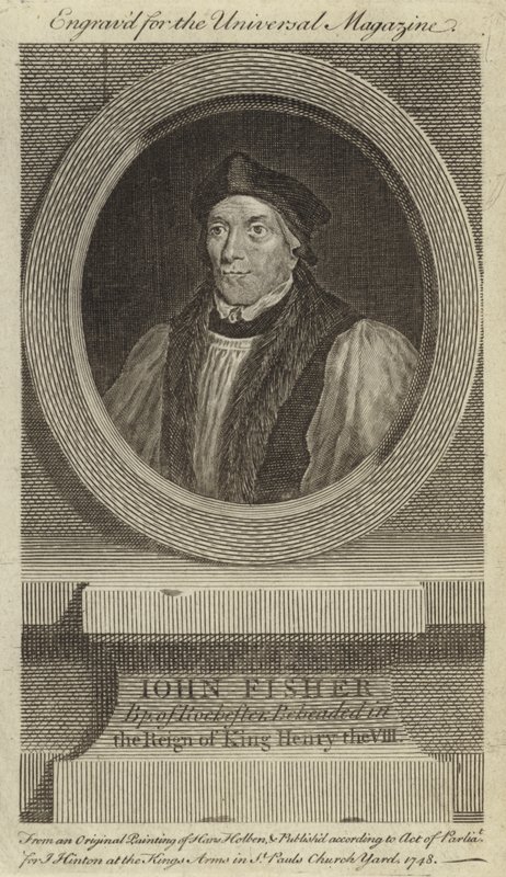 John Fisher, biskop av Rochester, halshugget under kong Henry VIIIs regjeringstid av Hans Holbein der Jüngere