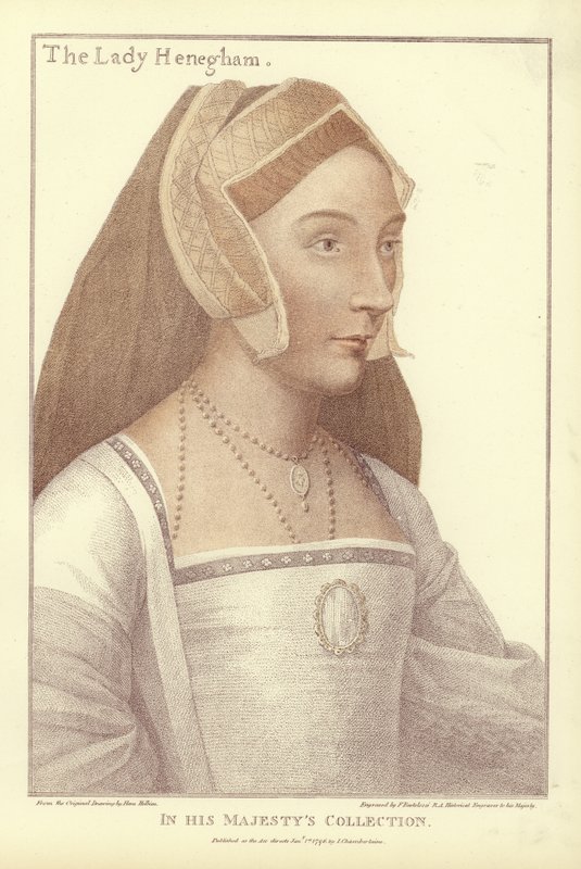 Mary, The Lady Henegham (akvatint) av Hans Holbein der Jüngere