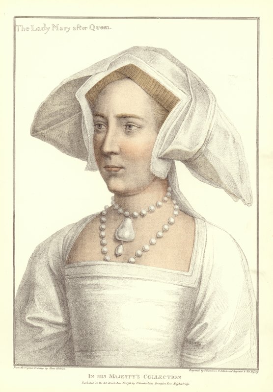Dronning Mary I av England og Irland (akvatint) av Hans Holbein der Jüngere