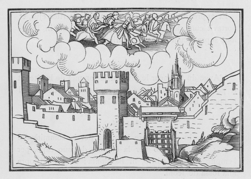 Tegn og tegn sett i Jerusalem, 2 Makkabeerne V, 2 av Hans Holbein der Jüngere