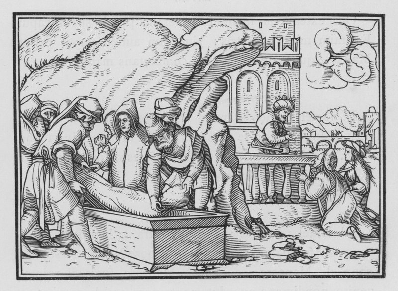 Josephs død, 1. Mosebok L, 26 av Hans Holbein der Jüngere