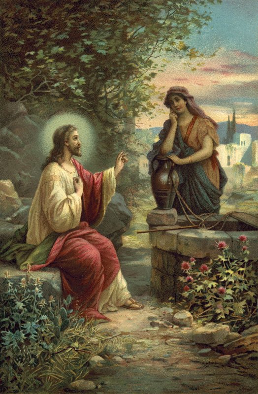 Kristus og kvinnen i Samaria av Hans Zatzka
