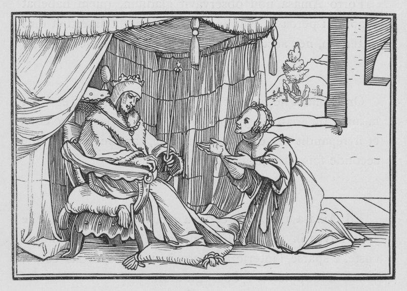 Abishag verdsetter David, 1. Kongebok I, 3 av Hans after Holbein the Younger