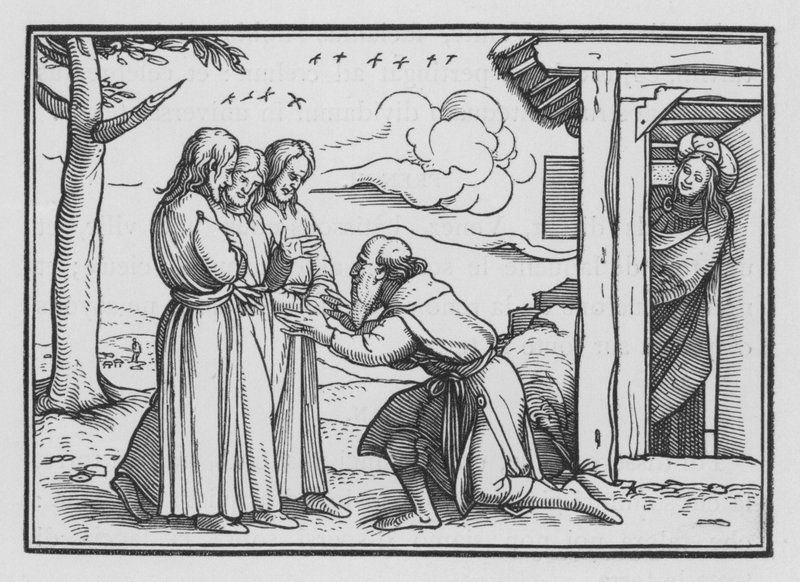 Abraham underholder tre engler, 1. Mosebok XVIII, 2 av Hans after Holbein the Younger
