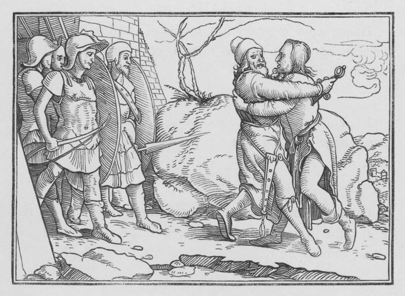 Amasa blir drept av Joab, 2. Samuel XX, 10 av Hans after Holbein the Younger