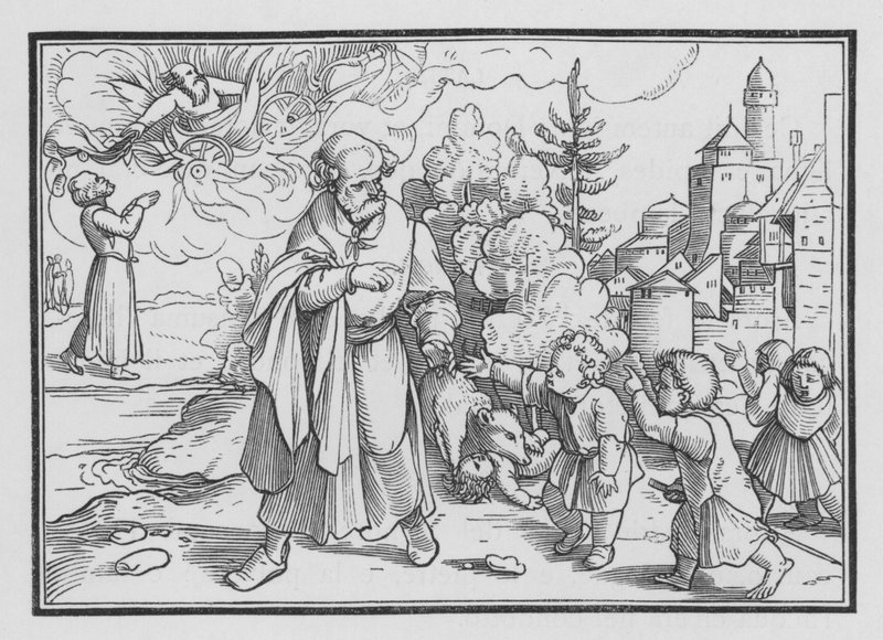 Bjørner ødelegger barna som hånet Elisa, 2. Konger II, 23 av Hans after Holbein the Younger