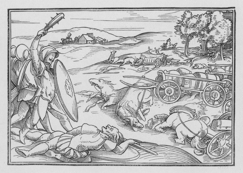 David Smiteth Hadadezer og syrerne, 2 Samuel VIII, 3 av Hans after Holbein the Younger