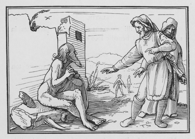 Elifas irettesetter Job for å rettferdiggjøre seg selv, Job XV, 1, 2 av Hans after Holbein the Younger