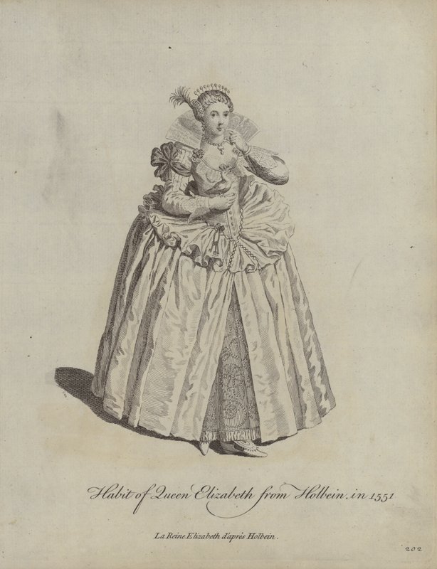 Vanen til dronning Elizabeth fra Holbein i 1551 av Hans after Holbein the Younger