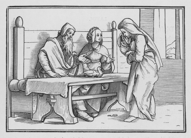 Hannah in Grief Prayeth for a Child, 1 Samuel I, 10 av Hans after Holbein the Younger