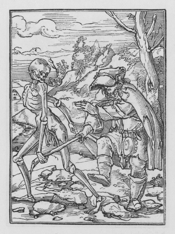 Holbeins Dødsdans: Den blinde mannen av Hans after Holbein the Younger