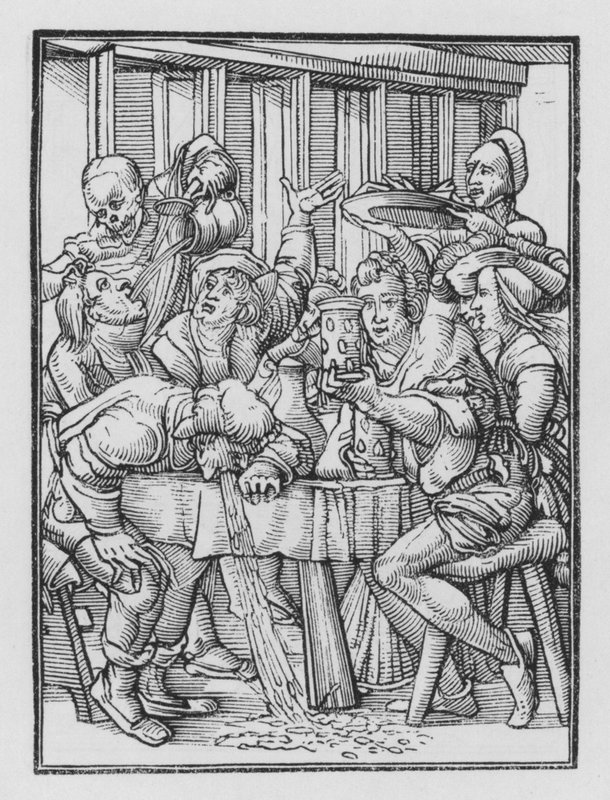 Holbeins Dødsdans: Drunkards av Hans after Holbein the Younger