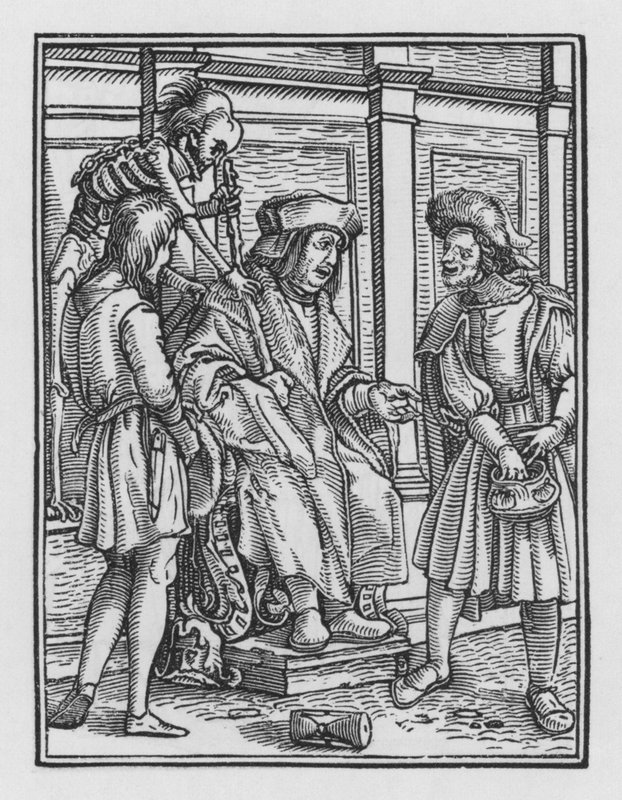 Holbeins Dødedans: Dommeren av Hans after Holbein the Younger