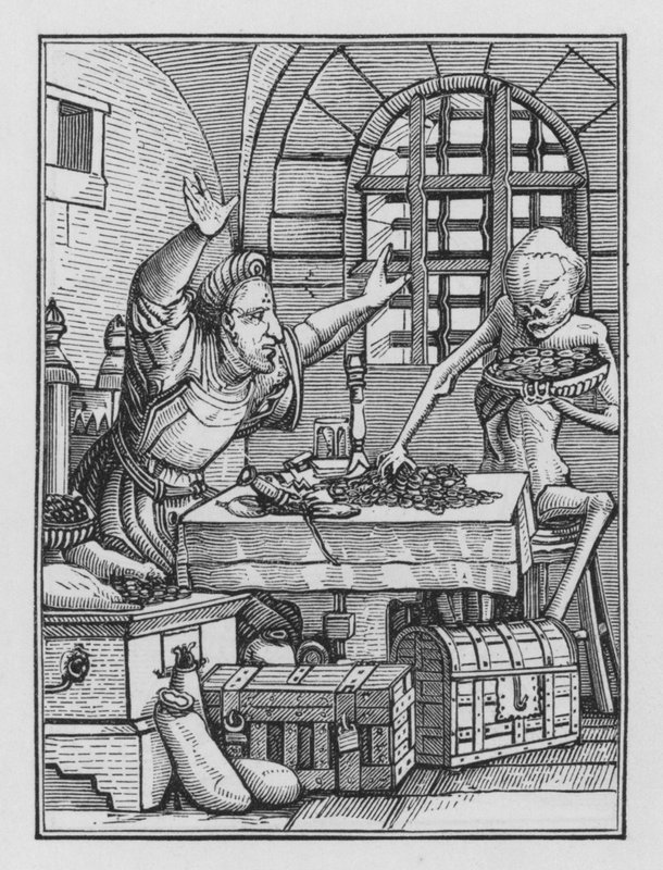 Holbeins Dødsdans: The Miser av Hans after Holbein the Younger