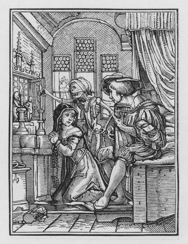 Holbeins Dødedans: Nonnen av Hans after Holbein the Younger