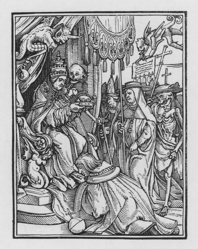 Holbeins Dødedans: Paven av Hans after Holbein the Younger