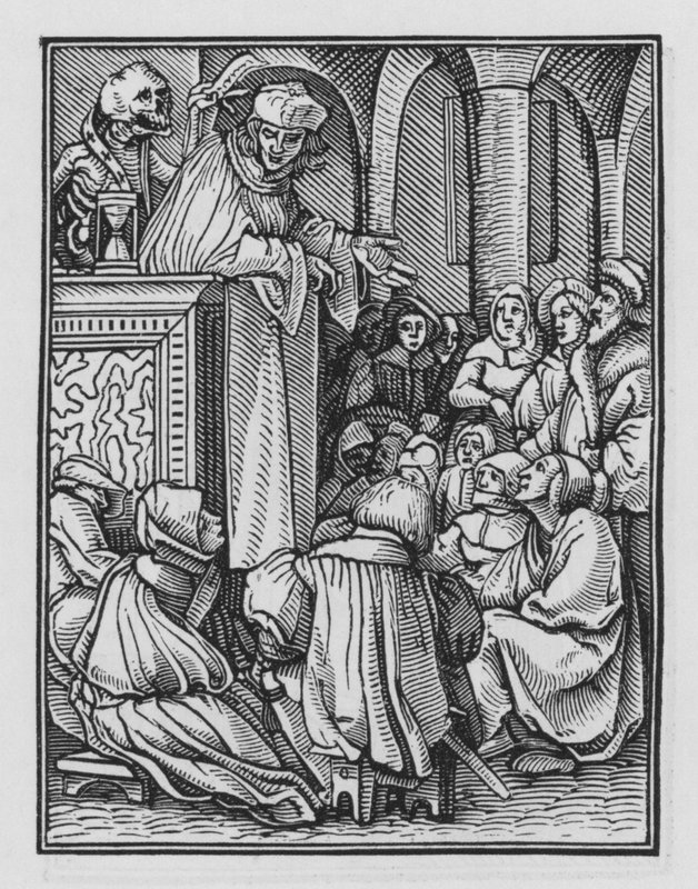 Holbeins Dødedans: Predikanten av Hans after Holbein the Younger