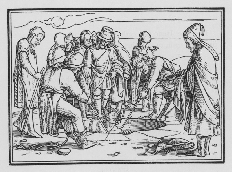 Joseph Cast into a Pit, Genesis XXXVII, 28 av Hans after Holbein the Younger