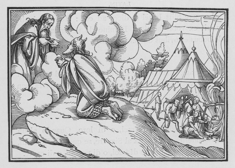 Moses innvier Aron og hans sønner, 3. Mosebok VIII, 1-3 av Hans after Holbein the Younger