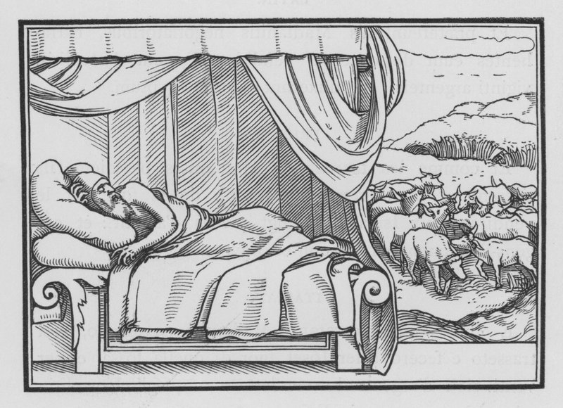 Faraos to drømmer, Genesis, XLI, 8 av Hans after Holbein the Younger
