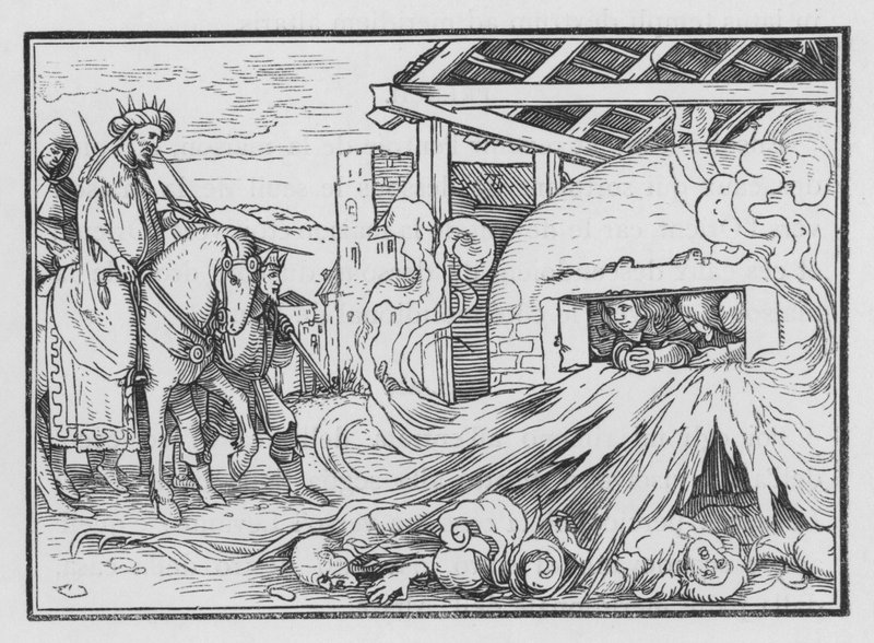 Shadrak, Mesjak og Abednego kastet inn i ilden, Daniel III, 23 av Hans after Holbein the Younger