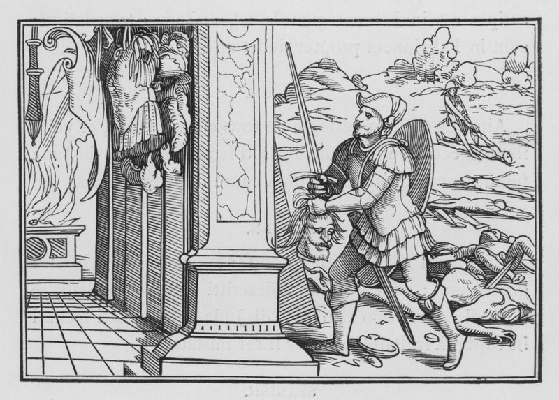 Sauls styrte og død, 1 Krønikebok X, 10 av Hans after Holbein the Younger