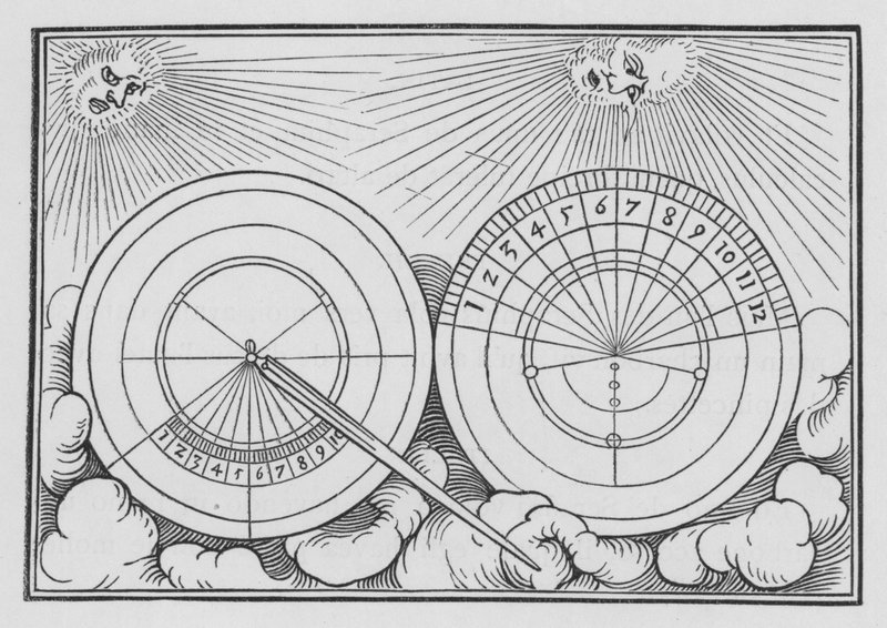 The Return of the Suns Shadow Ti Degrees on the Dial of Ahaz, Jesaja XXXVIII, 8 av Hans after Holbein the Younger