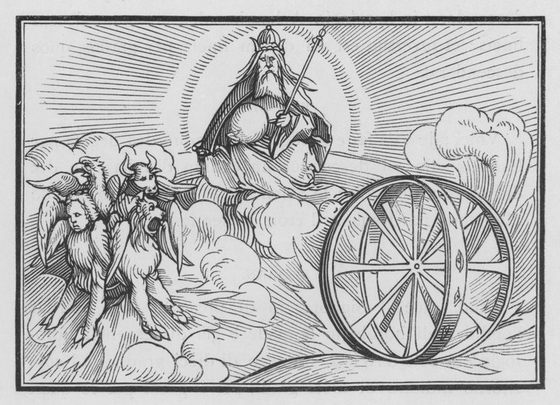 The Vision of Ezekiel, Ezekiel I, 28 av Hans after Holbein the Younger
