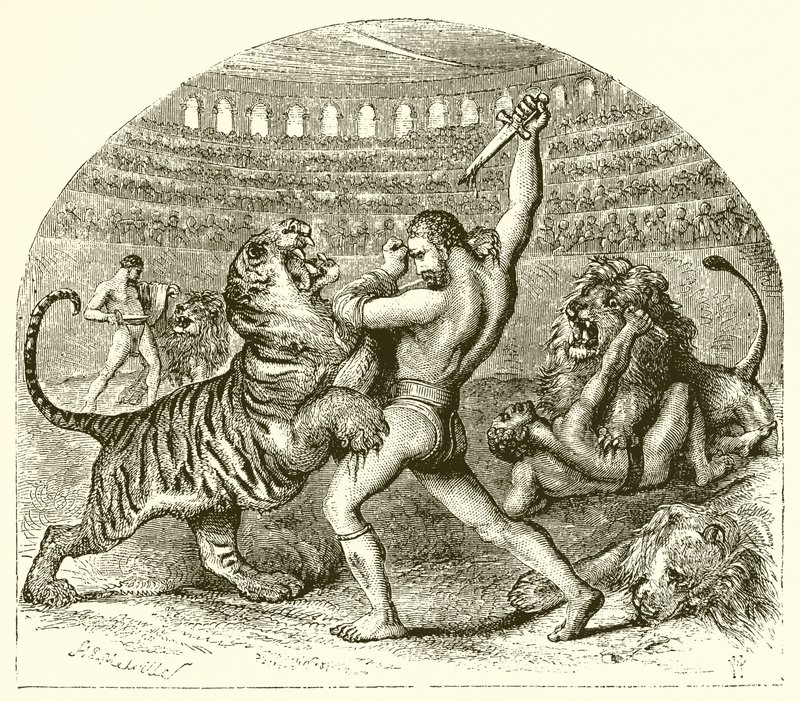 Den kjempende løven i det gamle Roma av Harden Sidney Melville