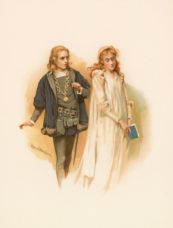 Hamlet og Ophelia av Harold Copping