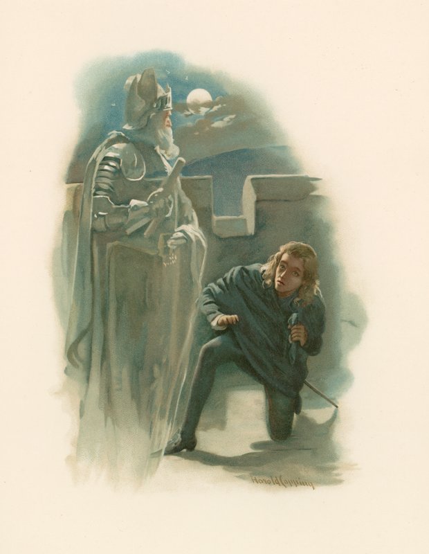 Hamlet og farens spøkelse av Harold Copping