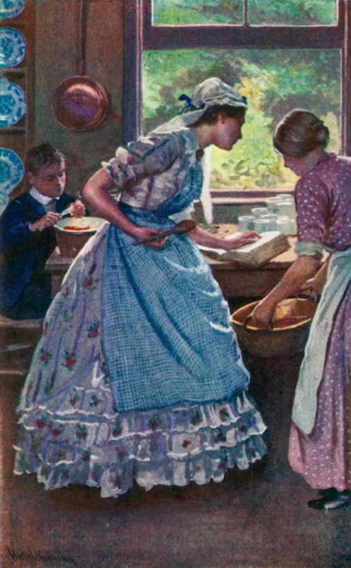 Illustrasjon for gode koner av Louisa M Alcott av Harold Copping