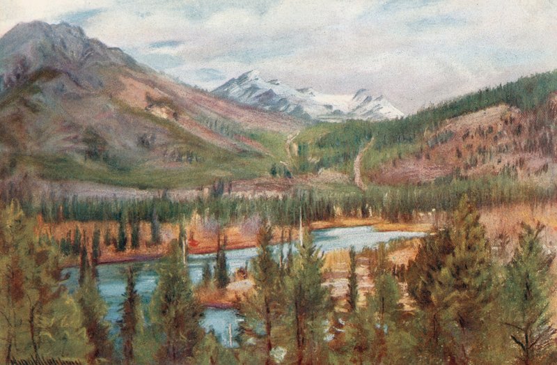 Bow River ved Banff av Harold Copping