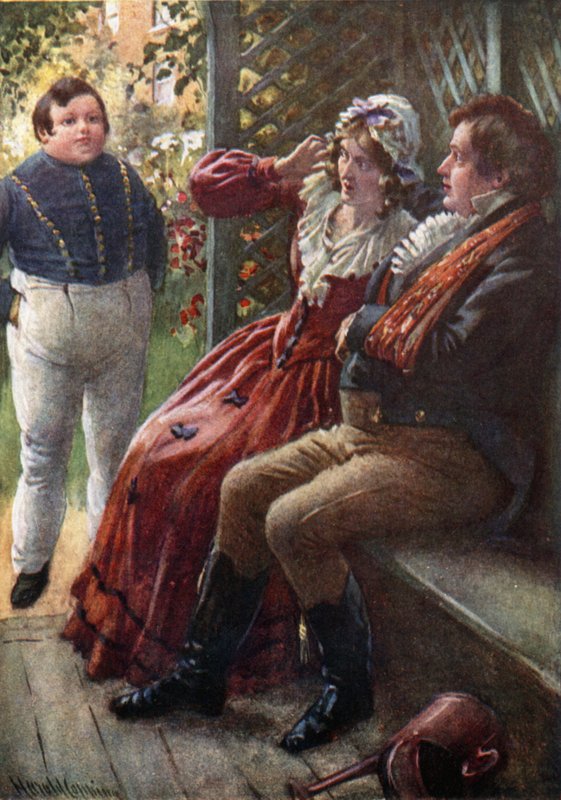 The Fat Boy Awake (farge litho) av Harold Copping