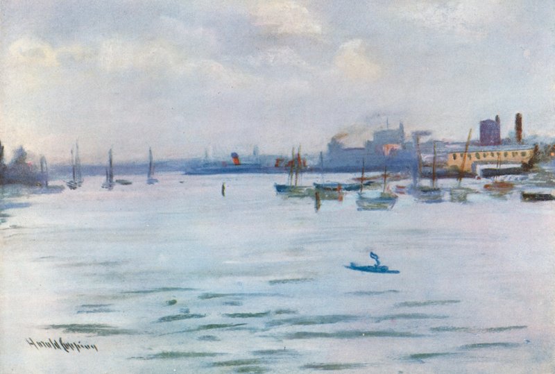 Vancouver fra havnen av Harold Copping