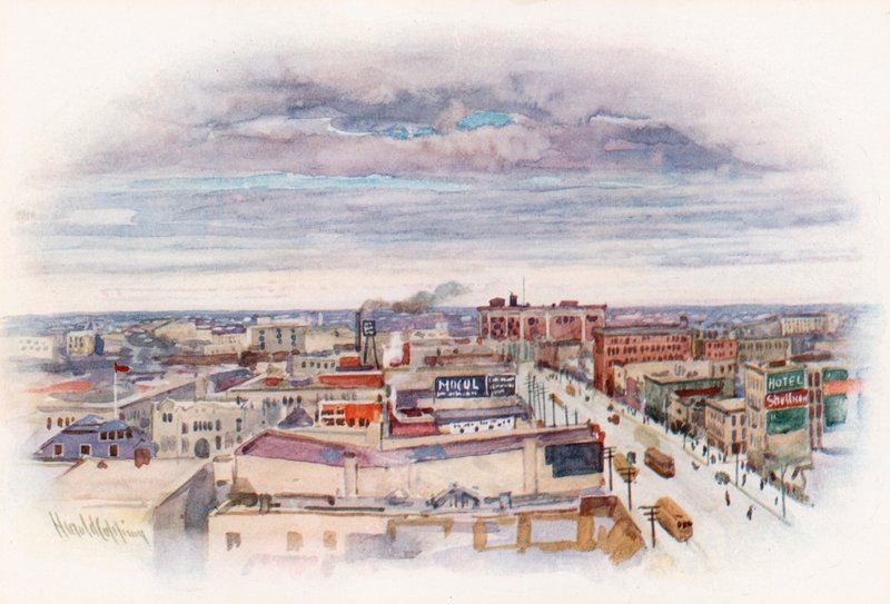 Winnipeg, fra Union Bank Buildings av Harold Copping