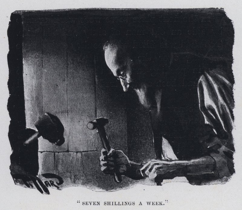 "Syv shilling i uken" (s/hvitt-bilde) av Harold Hume Piffard
