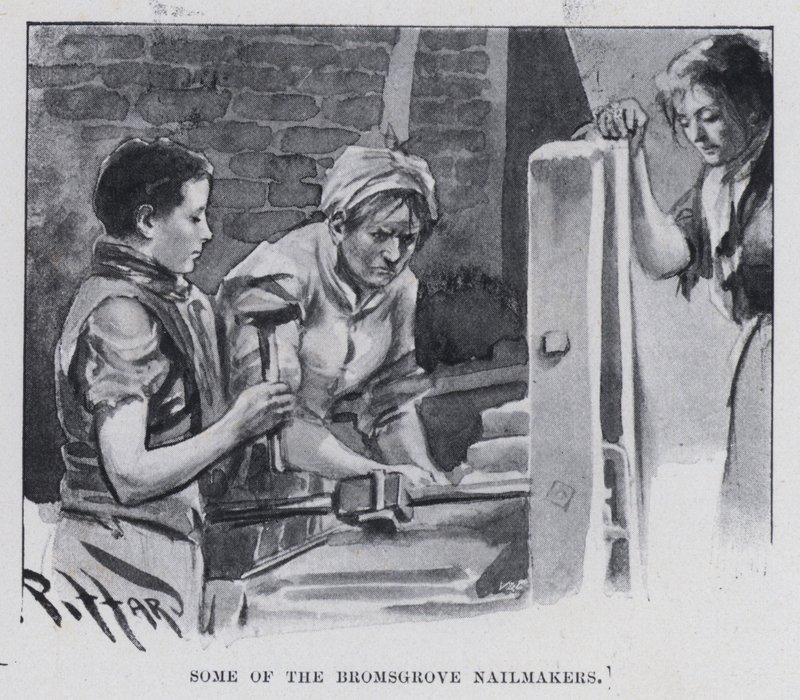 Noen av Bromsgrove Nailmakers (s/hvitt bilde) av Harold Hume Piffard