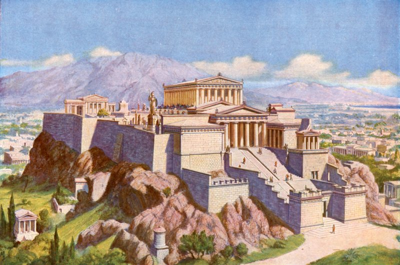 Den athenske Akropolis fra Vesten av Harold Oakley