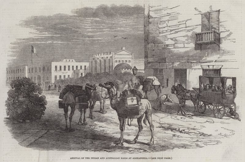 Ankomst av de indiske og australske postene til Alexandria av Harrison William Weir