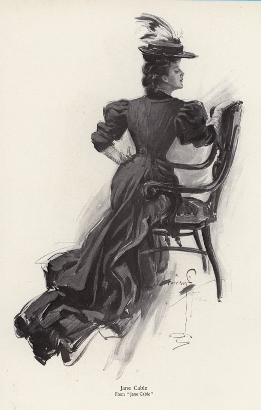 Karakteren Jane Cable fra romanen, Jane Cable, av George Barr McCutcheon (litho) av Harrison Fisher