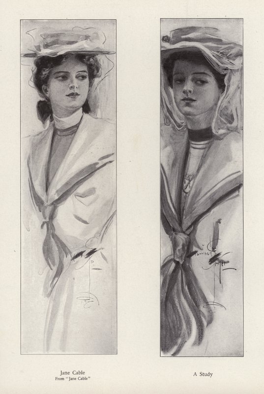 Karakteren Jane Cable fra romanen Jane Cable, av George Barr McCutcheon (litho) av Harrison Fisher