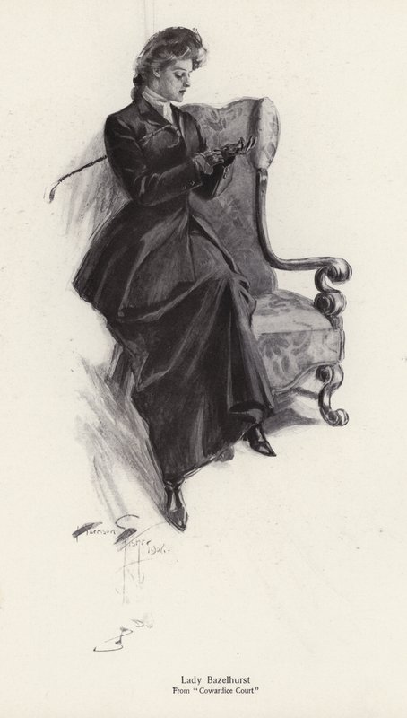 Karakteren Lady Bazelhurst fra romanen, Cowardice Court, av George Barr McCutcheon (litho) av Harrison Fisher