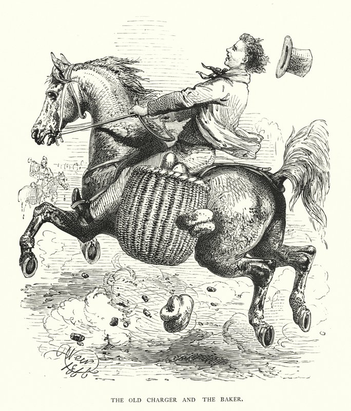 Den gamle laderen og bakeren (gravering) av Harrison William Weir