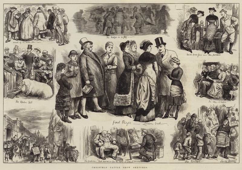 Christmas Cattle Show Skisser av Harry Furniss