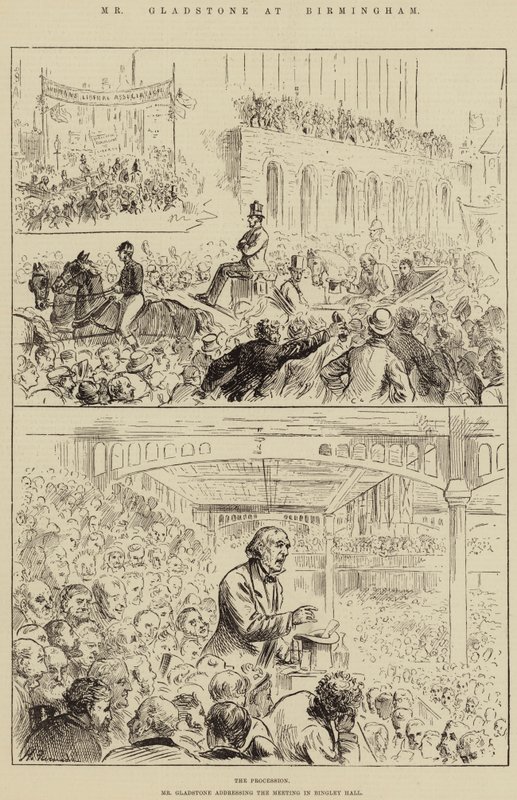 Mr Gladstone i Birmingham av Harry Furniss