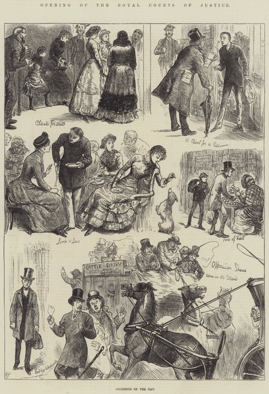 Åpning av Royal Courts of Justice av Harry Furniss
