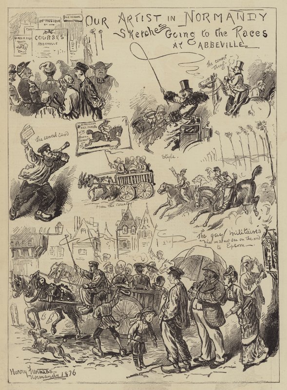 Vår artist i Normandie, Going to the Races at Abbeville av Harry Furniss